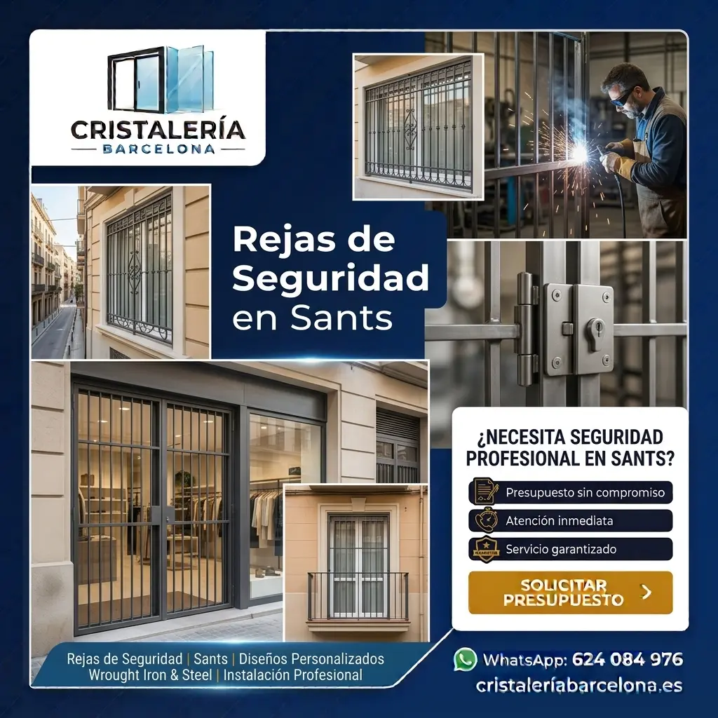 Rejas de seguridad instaladas en Sants, Barcelona